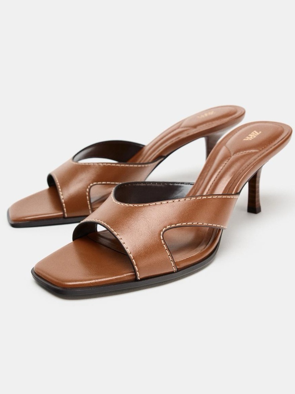 Zara Brown Heeled Sandals